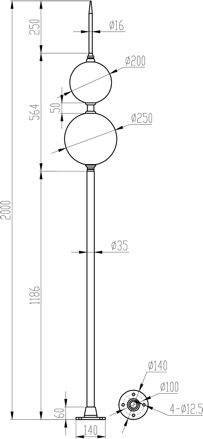 雙球優(yōu)化避雷針尺寸參數(shù)