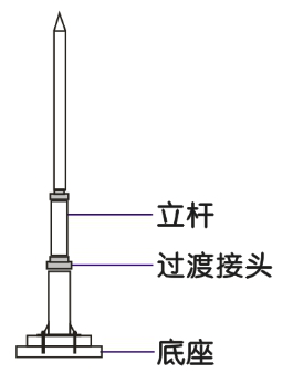 普通避雷針wx-L1500產(chǎn)品尺寸圖